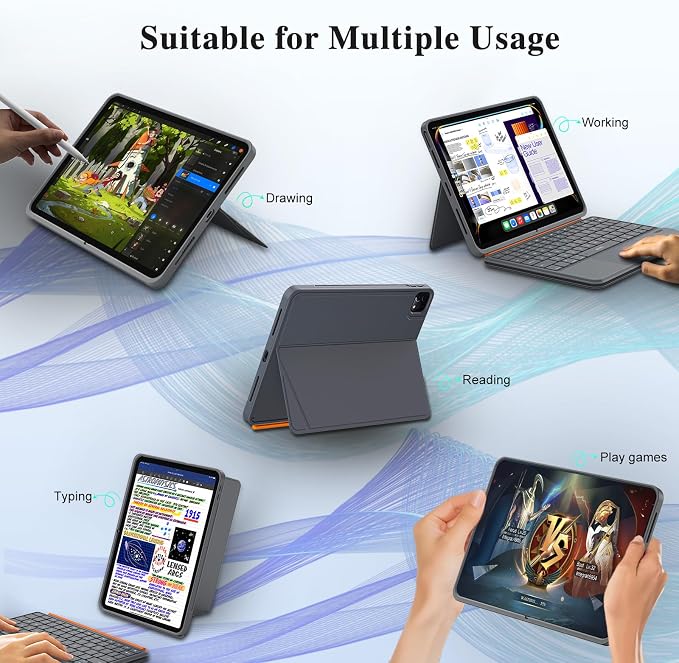 iPad Air 13 inch Case Keyboard, Wireless iPad Keyboard