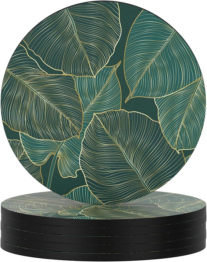 Coasters for Drinks, Kitchen Home Decor Housewarming Gift, Round 4 in
