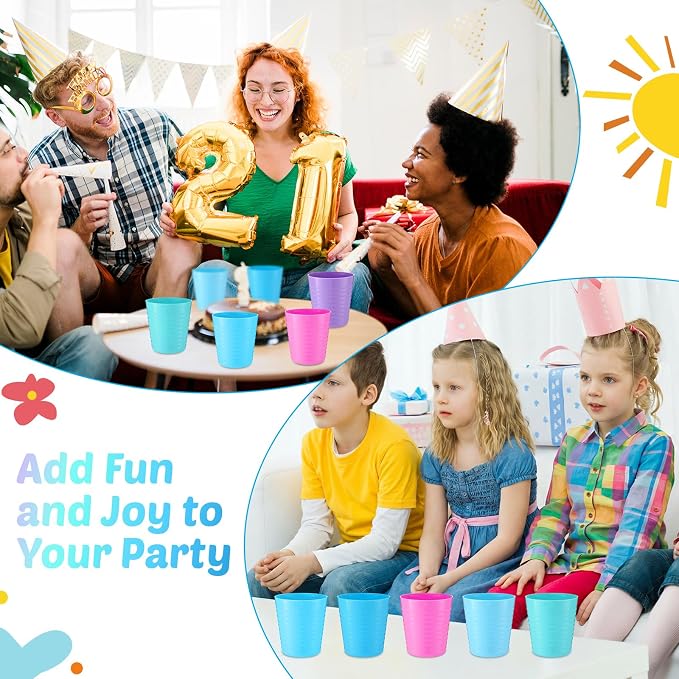 Eccliy 36 Pcs Kids Cups Bulk, 8 oz Plastic Toddler Drinking Cups Unbreakable