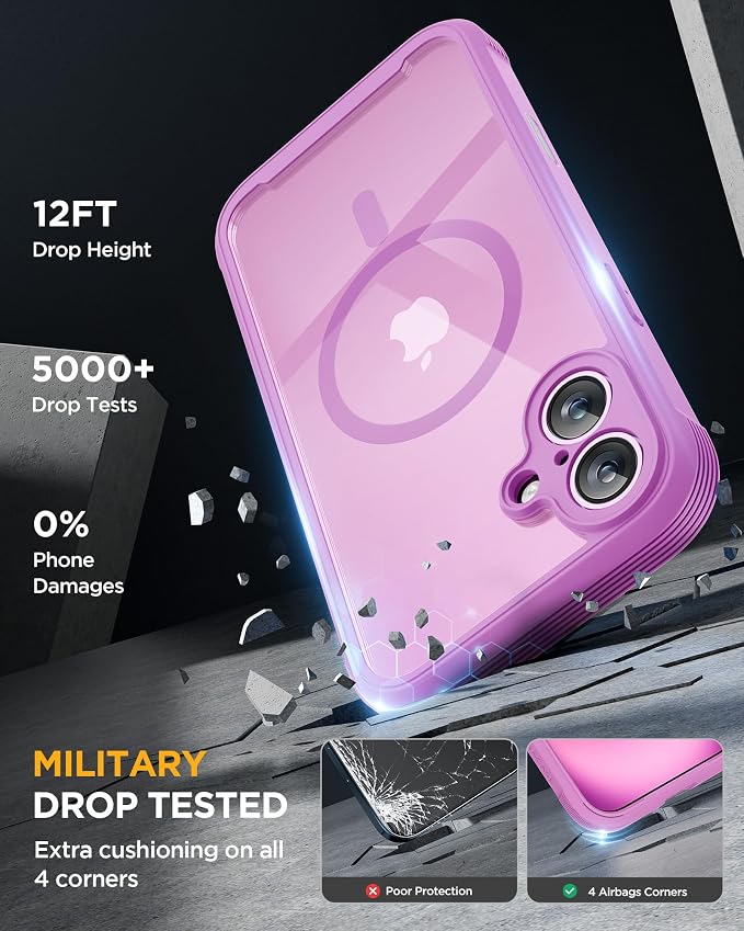 Miracase for iPhone 16 Case 6.1'', Full-Body Bumper Phone case