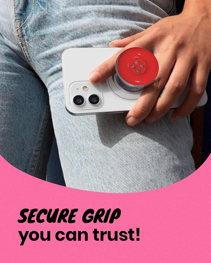 Solid Color Button Phone Grip – Minimalist Design, Durable and Lightweight