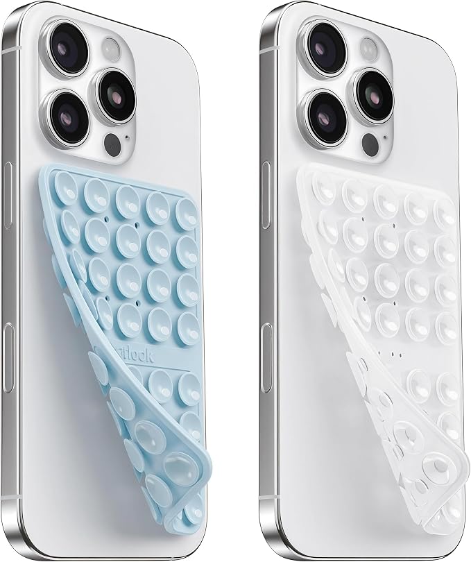 2PCS Silicone Suction Cup Phone Case Mount Double Sided, Hands-Free Phone