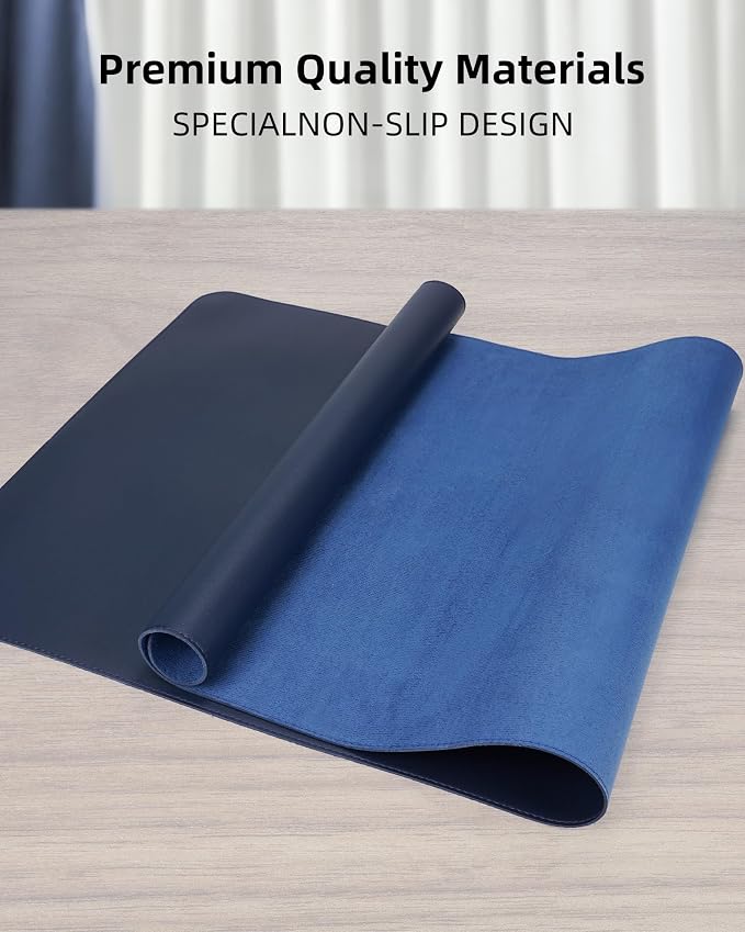 Non-Slip Desk Pad, Mouse Pad, Waterproof PVC Leather Desk Table Protector