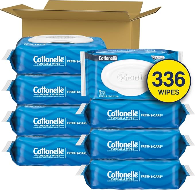 Fresh Feel Flushable Wet Wipes, Adult Wet Wipes