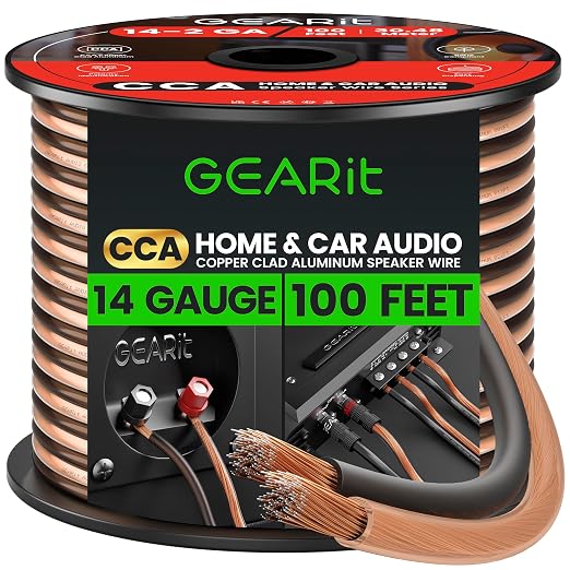 GearIT 14 Gauge 2 x 2.5mm Speaker Wire Cca Cca Cable
