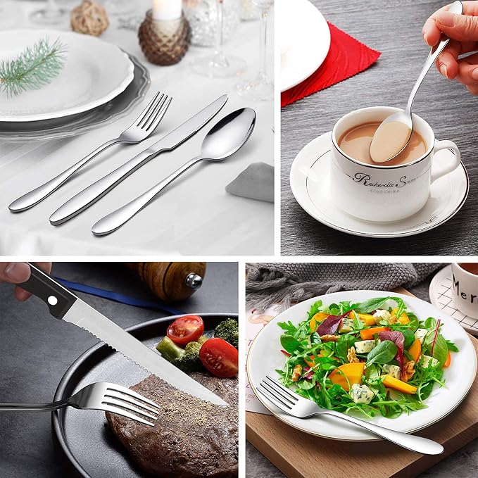 LIANYU 72-Piece Silverware Set