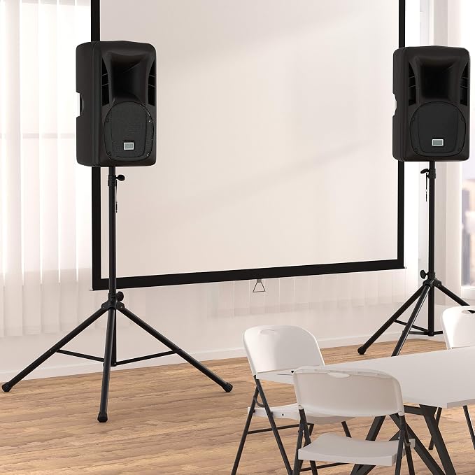 Amazon Basics Speaker Stand, Holds up to 99.2 lbs, Adjustable Height 52" to 73"
