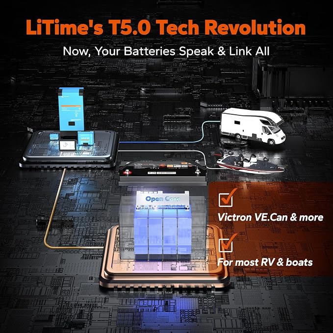 LiTime 12V 100Ah LiFePO4 Group 31 Battery, Compatible