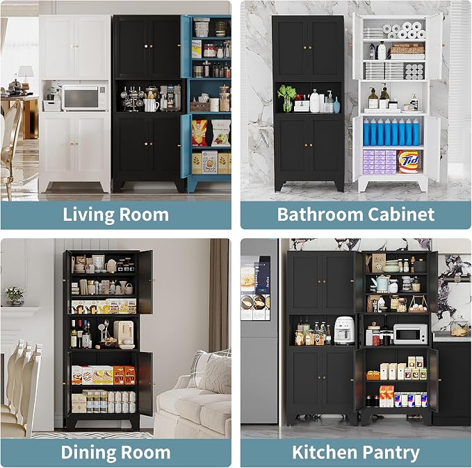 69" Tall Metal Kitchen Pantry Storage Cabinet