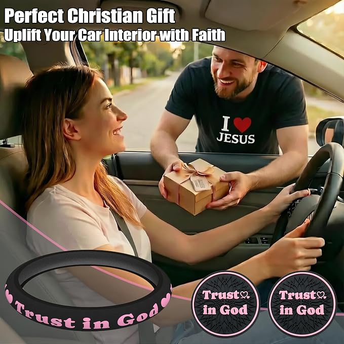 Christian Trust in God Car Steering Wheel Cover
