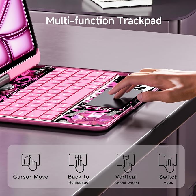 Keyboard Case for iPad 11 inch Pro 4/3/2/1st Gen & 11’’ iPad Air 2025 M3