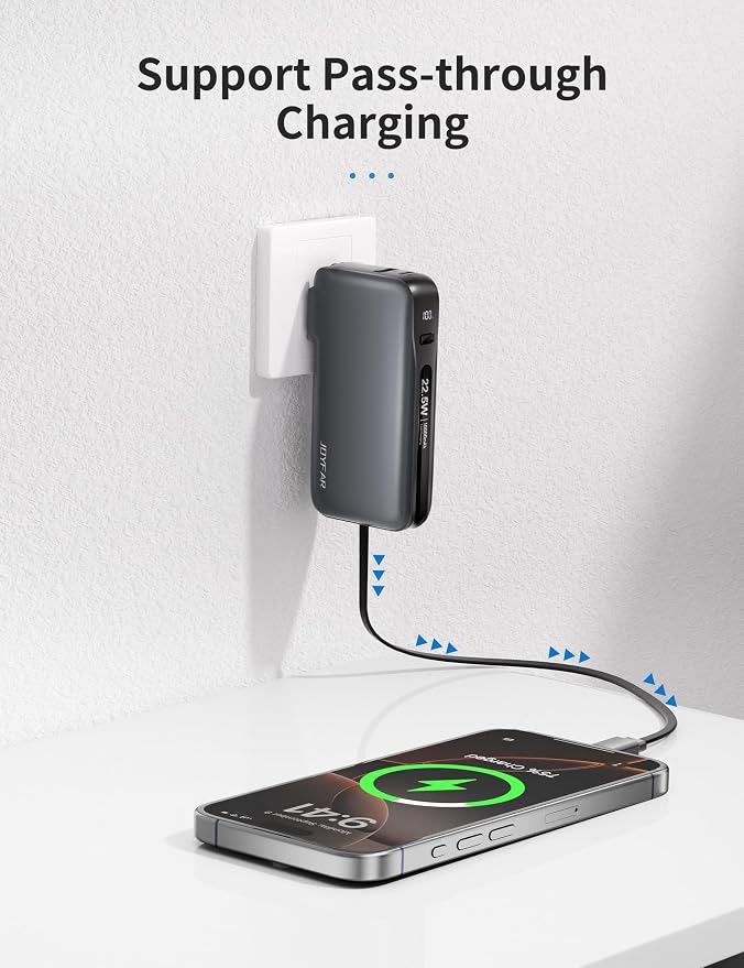 1 Pack Portable Charger with Built-in USB-C Cable & Plug, 000mAh 5V/4.5A Power