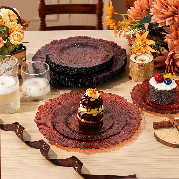 U-QE 60PCS Amber Plastic Plates