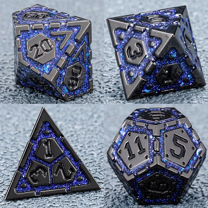 DND Metal Dice Set, Polyhedral Dice Set
