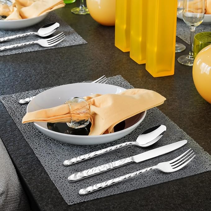 NICE KITCHEN Silverware Set, 40 Piece Heavy Duty Silverware Cutlery Sets |