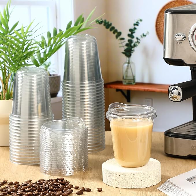 Baderke 50 Pcs Round Bottom Plastic Cups