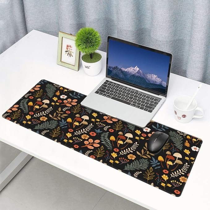 Gaming Mouse Pad Floral Desk Mat, Botanical Mouse Pad, Vintage Desk Mat