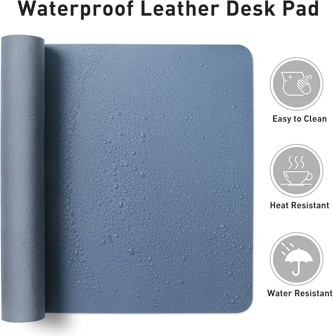 Aothia Leather Desk Pad Protector, Large Mouse Pad, Office Desk Mat, Non-Slip