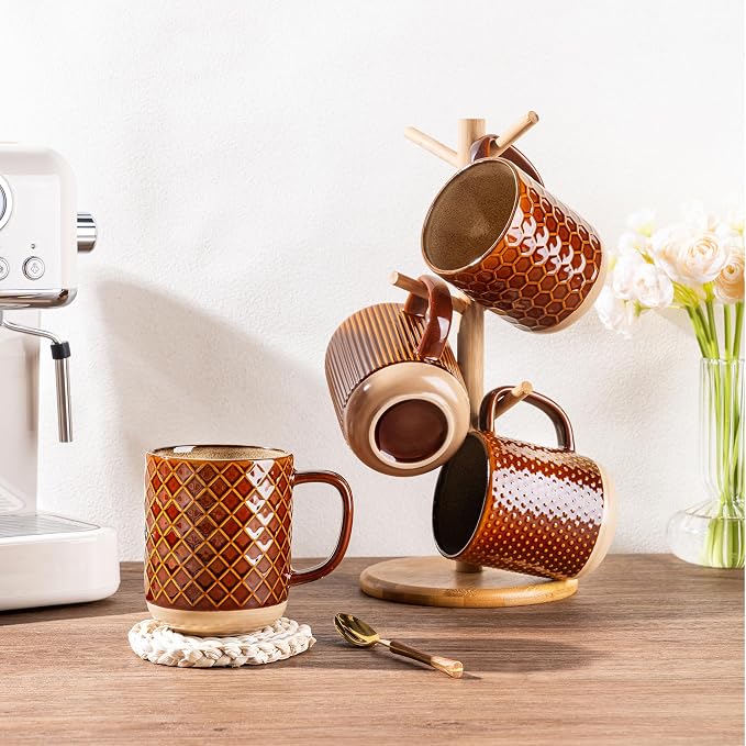 GBhome Coffee Mugs Set of 4, 12 oz Coffee Cups