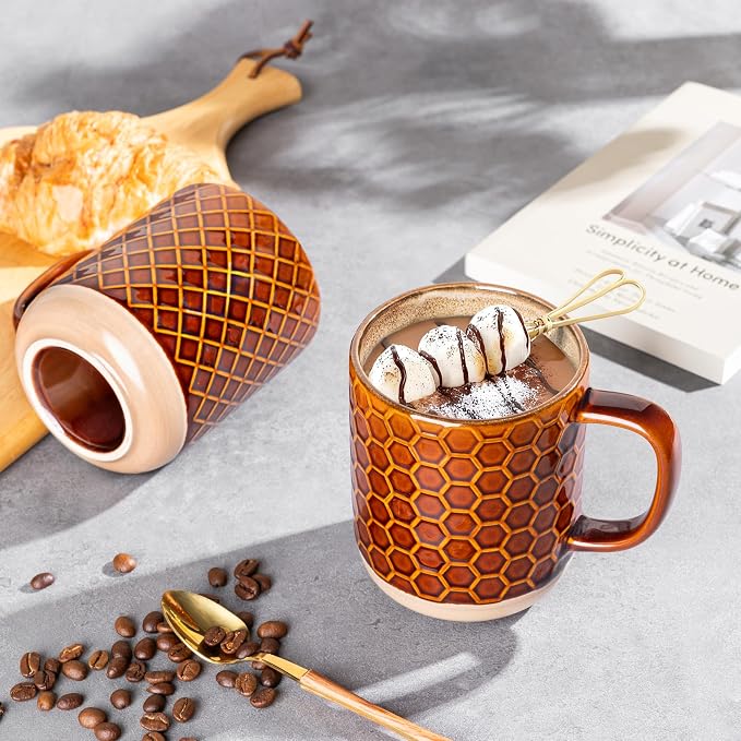 GBhome Coffee Mugs Set of 4, 12 oz Coffee Cups