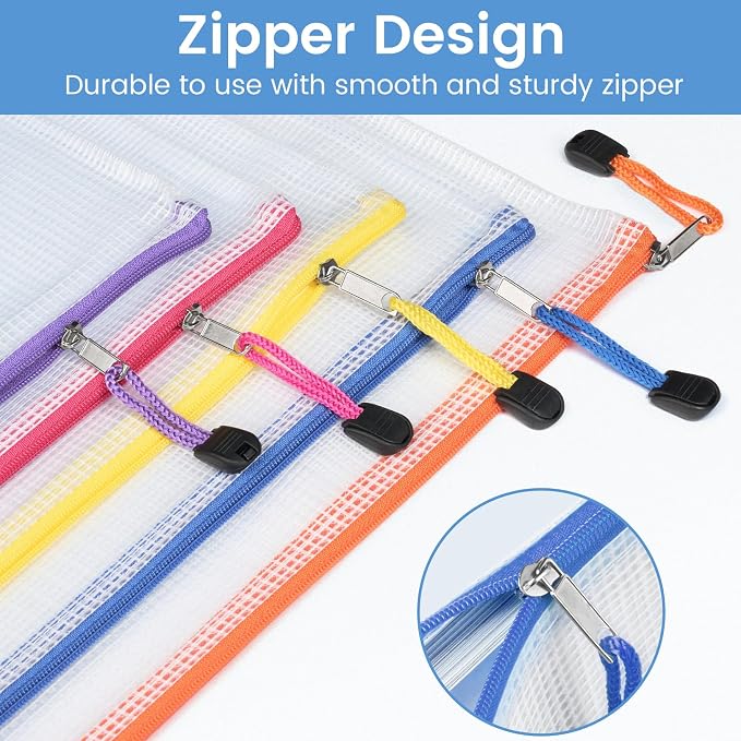 Sooez 24 Pack Mesh Zipper Pouch Bags