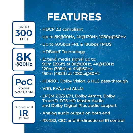 OREI 4K @ 120Hz HDMI Over Ethernet Extender Balun
