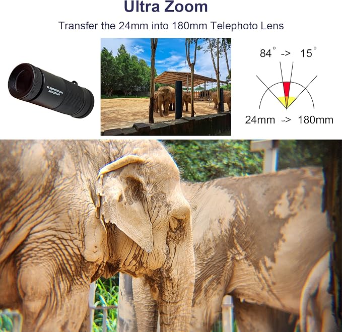 FotoZ 8X Monocular Telescope for iPhone & Android and Most Smartphone,