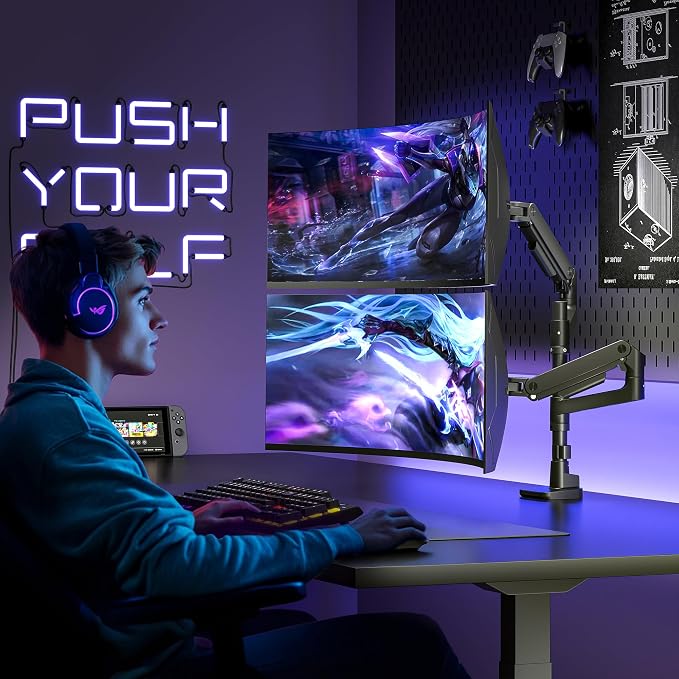 ARES WING Dual Monitor Arm Desk Mount