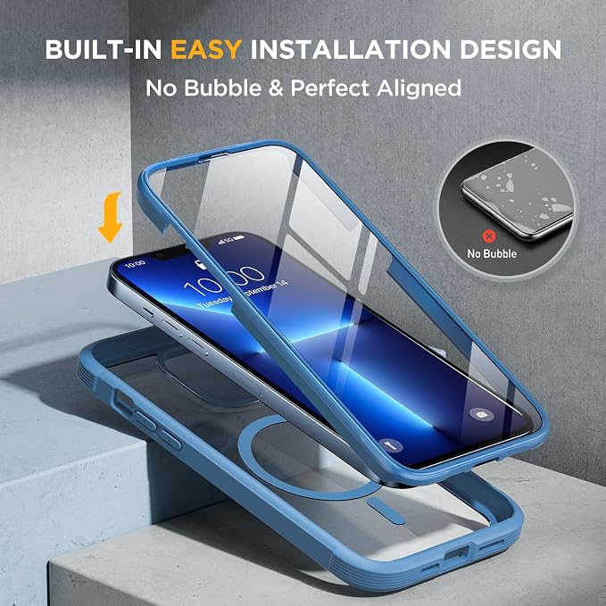 Miracase Magnetic Glass for iPhone 13 Pro Case, Compatible