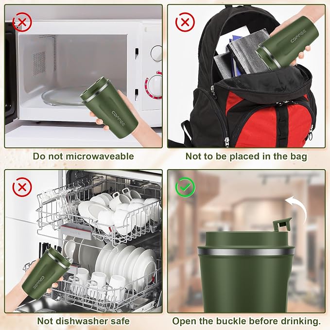 MOMSIV 12oz Travel Coffee Mug, Insulated Coffee Cup