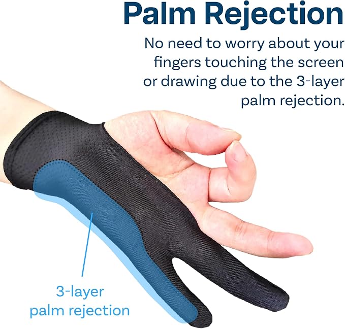 MMOBIEL Drawing Glove for Digital Tablet and Sketching Model A 2-Finger Palm