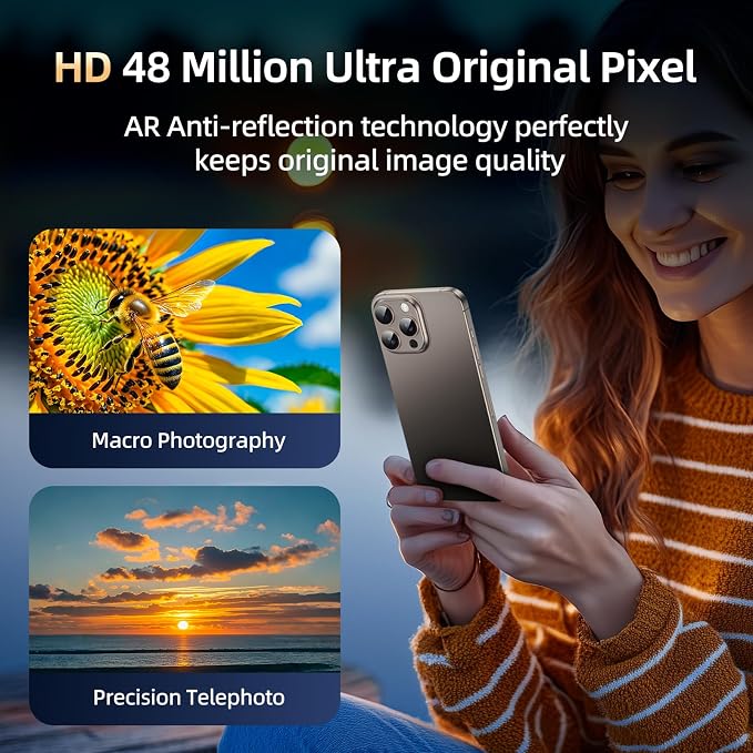 Compatible with iPhone 16 Pro Camera Lens Protector, 9H Metal Tempered Glass