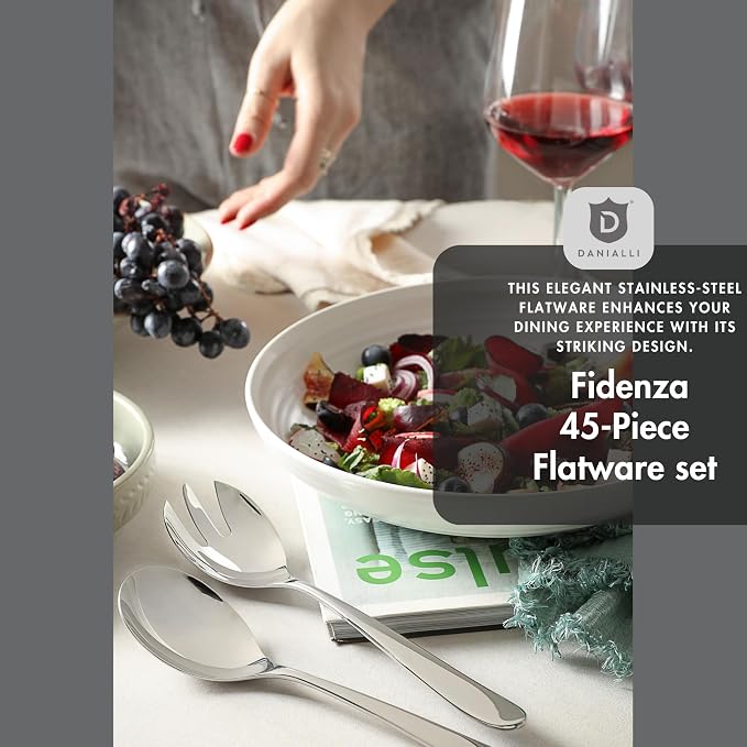 Silverware Set for 8 with Serving Utensils, 18/10 Stainless Steel Flatware