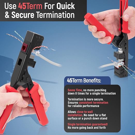 Everest 45° Angled RJ45 Cat6 Keystone Jacks 20-Pack in Red
