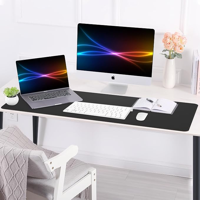 Large Desk Mat 47.2" x 17" Leather Desk Pad Protector