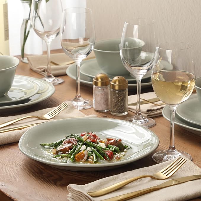 Gibson Elite Port Barton Plates and Bowls Sets, 12-Piece Stoneware Dinnerware
