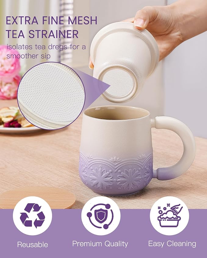ZENS Tea Mug with Infuser and Lid