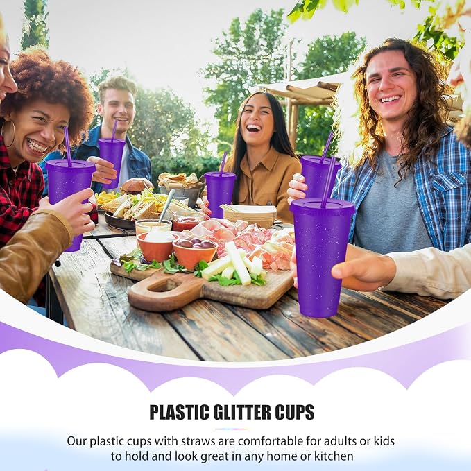Uiifan 6 Pcs 24 oz Reusable Tumbler