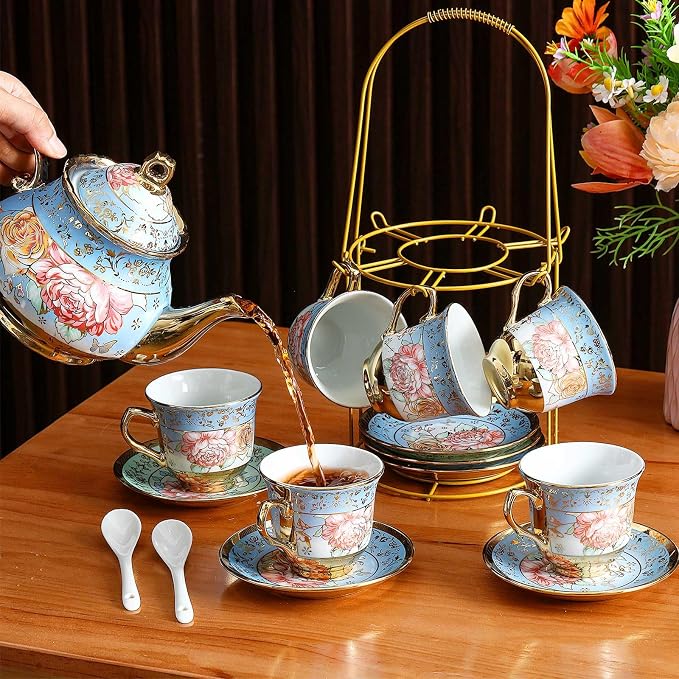 Zhehao 20 Pcs Porcelain Tea Set