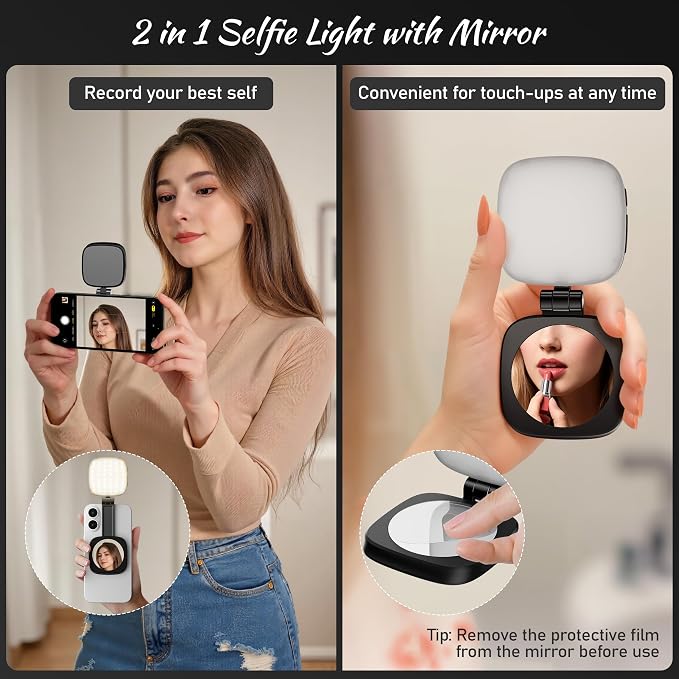 Magnetic Selfie Light for Phone: 5 Led Mode