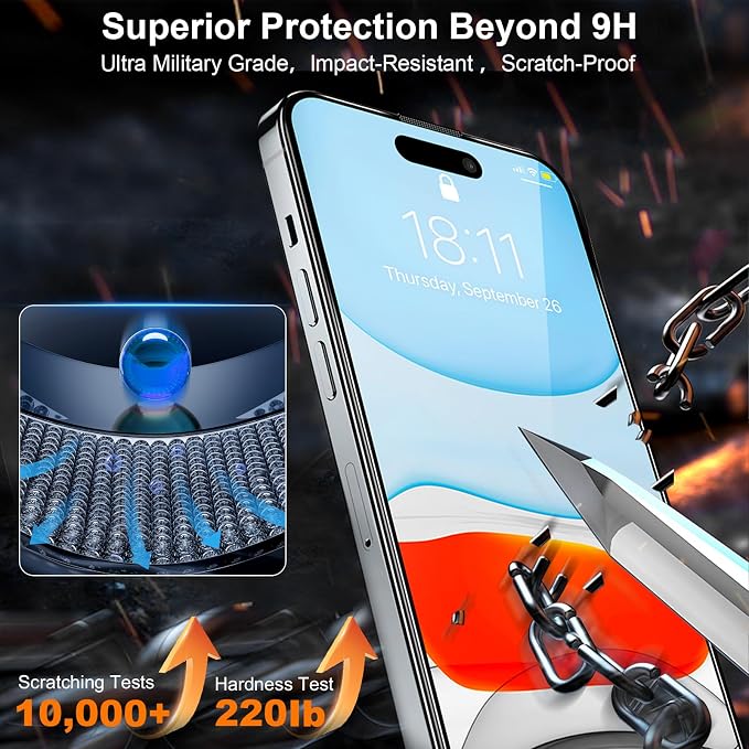 2 Pack Screen Protector for iPhone 16, Durable and Drop-Proof