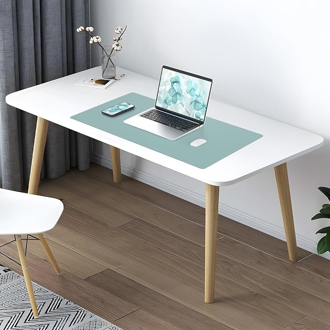 AFIING Dual-Sided Desk Pad, Natural Cork & PU Leather Large Mouse mats