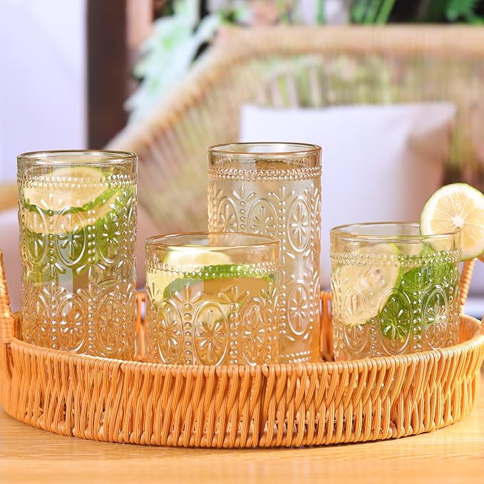 Darlion Amber Drinking Glasses, Vintage Glassware, 12oz Highball Glasses |