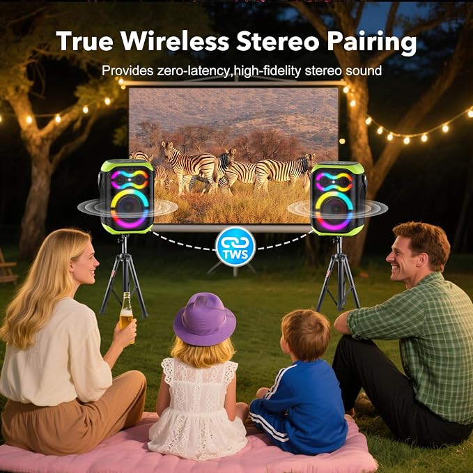 Portable Bluetooth Speakers 80W Big Powerful Wireless Outdoor Loud Stereo Deep
