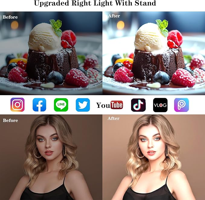 Desk Ring Light with Stand, Amcuke Ring Light with Clip 10W 3000K-6500K