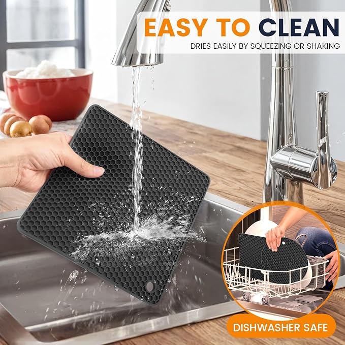 Silicone Trivet Mats 4 Heat Resistant Pot Holders Multipurpose Non-Slip Hot Pads