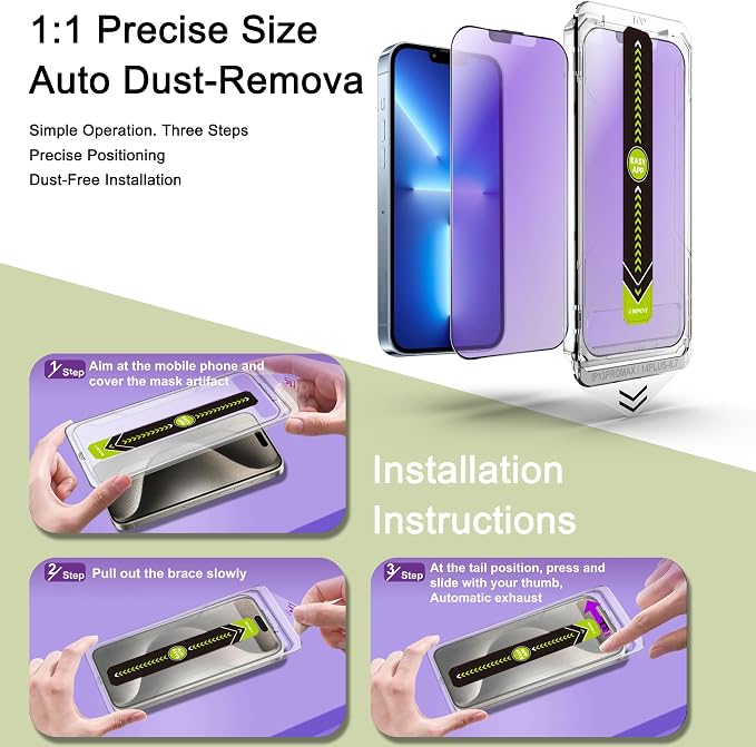 9H Tempered Glass, Anti-Glare, Full Coverage, Anti-Fingerprint, Auto Dust