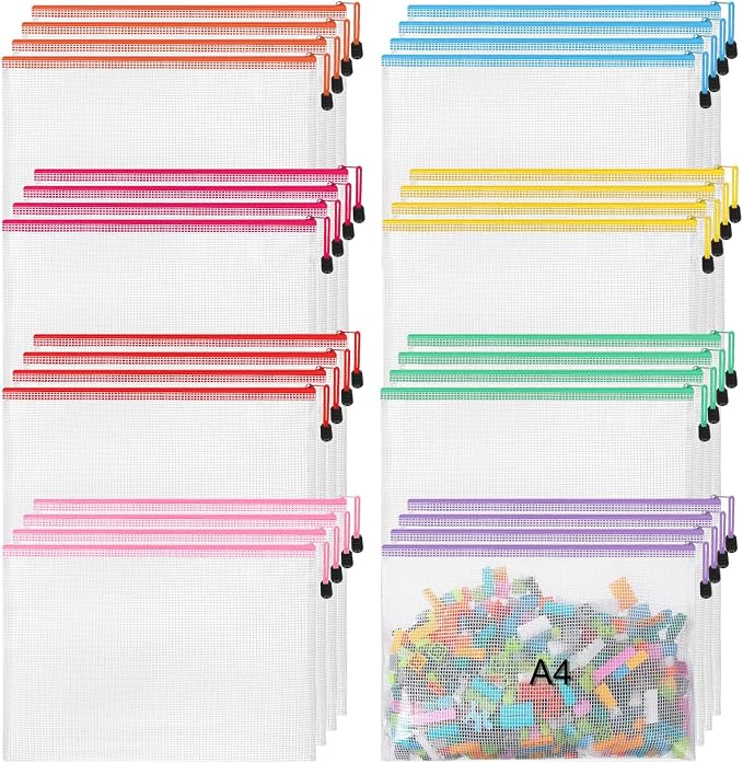 Jetec 32 Pcs Mesh Zipper Bags Toy Storage Bikini Organizer Bag Bolsas Para