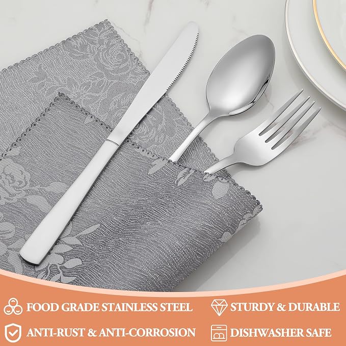 40 Pcs Silverware Set, Stainless Steel Flatware Set