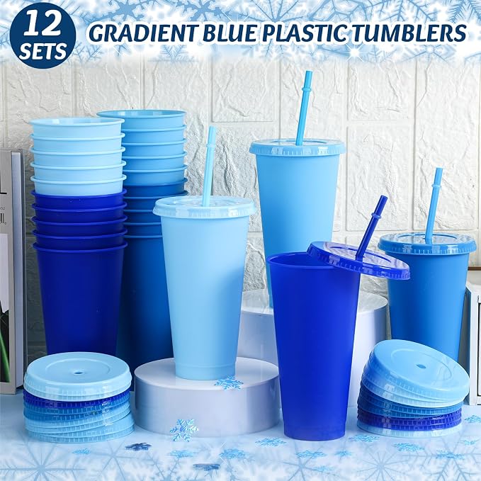 Skylety 12 Pcs Winter Plastic Cups